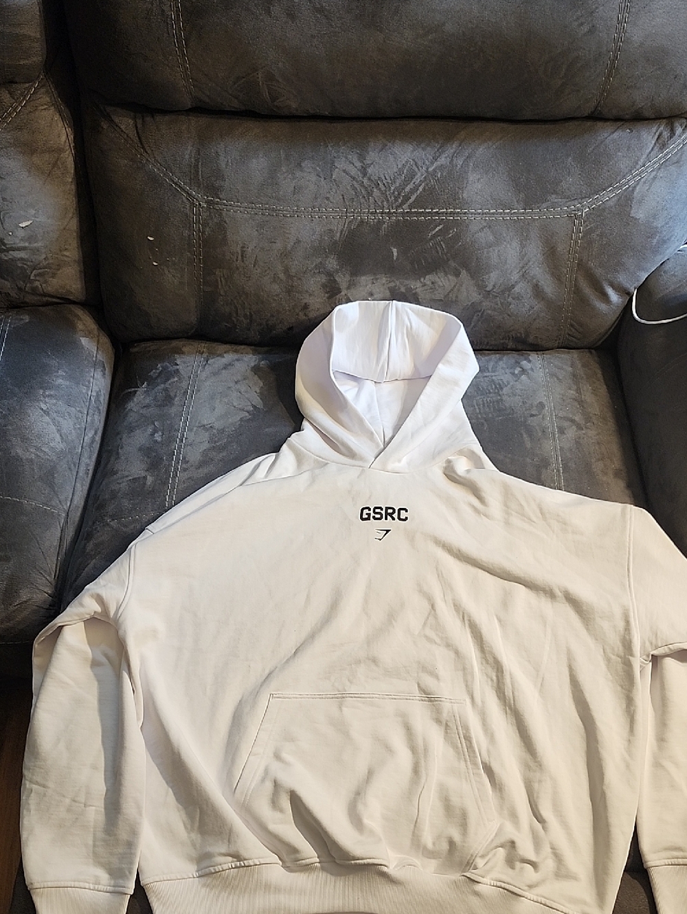 Gymshark White Pullover Hoodie with Subtle Logo Tag